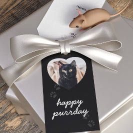 Märkrn Black Cat Birthday Pet Photo Gift Presentetikett