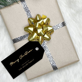 Märkrn Black Faux Guld - minimalistisk Elegant Gif Presentetikett