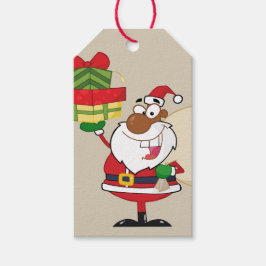 Märkrn Black Santa Holding Gifts Papper Gift Presentetikett