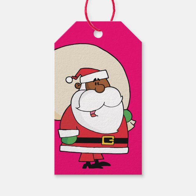 Märkrn Black Santa Leksak Sack Papper Gift Presentetikett (Framsidan)