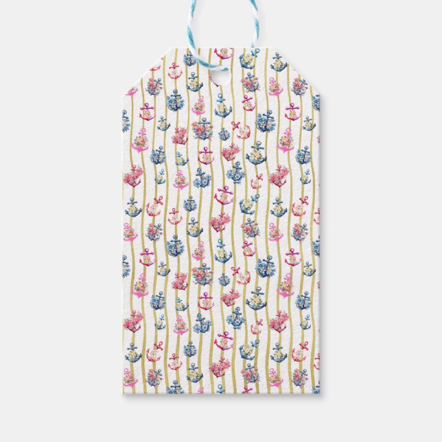 Märkrn blommigt Anchor Gift Presentetikett (Framsidan)