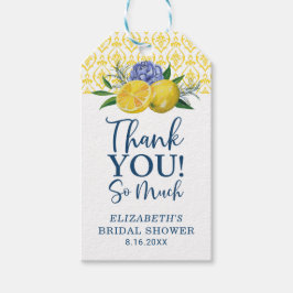Märkrn blommigt Lemon Möhippa Tack Gift Presentetikett