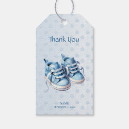 Märkrn Blue Baby Shoes Gift Presentetikett