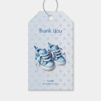 Märkrn Blue Baby Shoes Gift Presentetikett