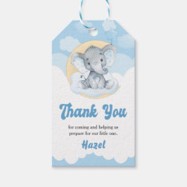 Märkrn Blue Elephant Boy Baby Shower Favor Gift Presentetikett