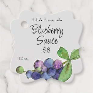 Märkrn Blueberry Sauce Homemade Fruit Canning Burk Gåvor Etiketter