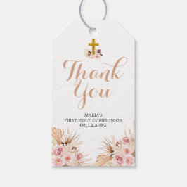 Märkrn Boho Pampas First Heliga Communion Tack Presentetikett