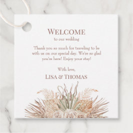 Märkrn Boho Pampas Garden Wedmeds välkomstgåva Gåvor Etiketter