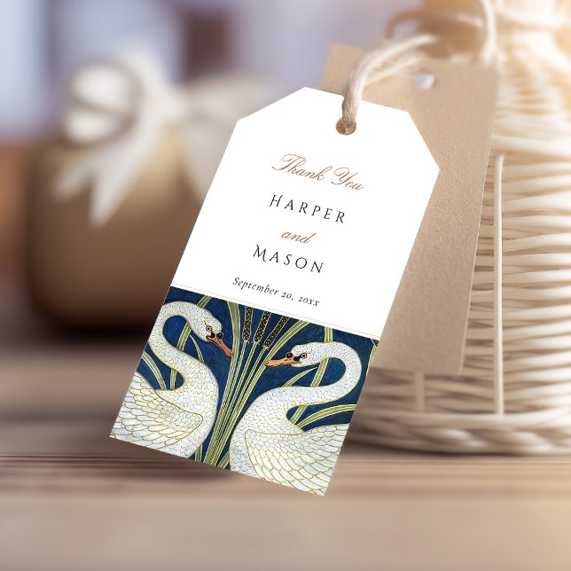 Märkrn Bröllop Gift Svan Presentetikett (Skapare uppladdad)