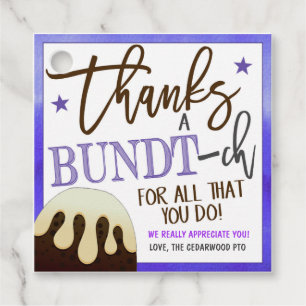 Märkrn Bundt Cake Gift Gåvor Etiketter