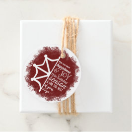 Märkrn Burgundy Red Snowflake Business Helgdag Gif Gåvor Etiketter