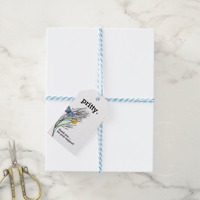 Märkrn Butterfly Fält Design Gift Presentetikett (Med Snöre)