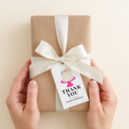 Märkrn Cake Tack Gift från födelsedagen Presentetikett