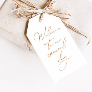Märkrn Calligraphe Bröllop Gift med minimalistisk Presentetikett