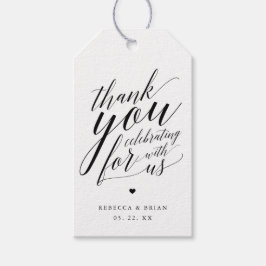 Märkrn Calligraphy Script Bröllop Tack Gift Presentetikett