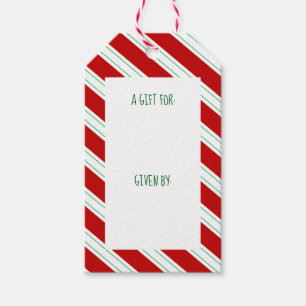 Märkrn Candy cane stripe Gift Presentetikett