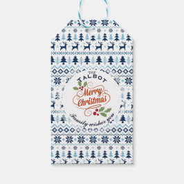 MÄRKRN CHRISTMAS Blue Traditional personlig Gift Presentetikett