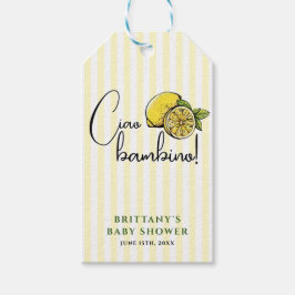 Märkrn Ciao Baby Lemon Italienska Baby Shower Gift Presentetikett