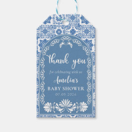 Märkrn Cielito Lindo Blue Mexican Baby Shower Gift Presentetikett