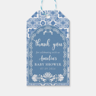 Märkrn Cielito Lindo Blue Mexican Baby Shower Gift Presentetikett