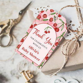 Märkrn Coquette Red Cherry Baby Shower Gift Presentetikett