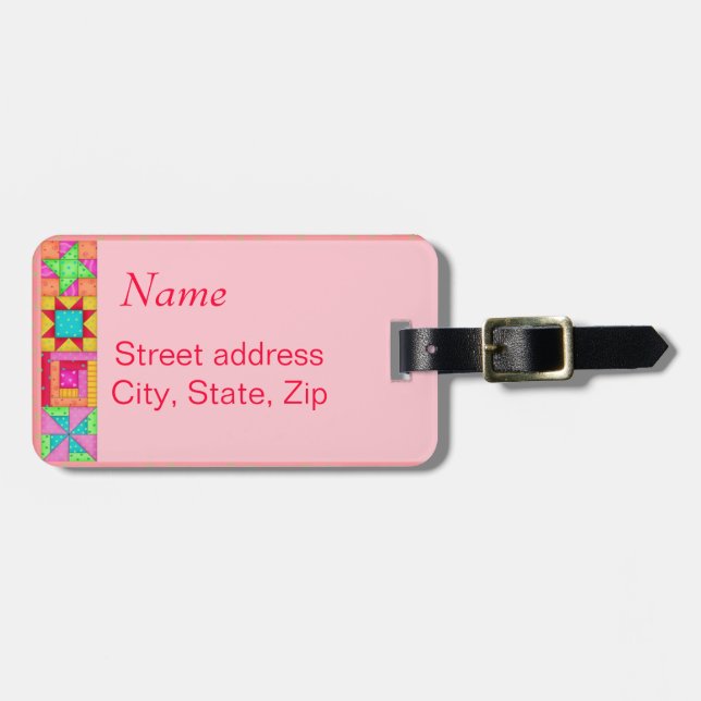 Märkrn Coral Quilt Block Luggage eller Sewing Mask Bagagebricka (Horisontell Framsida)