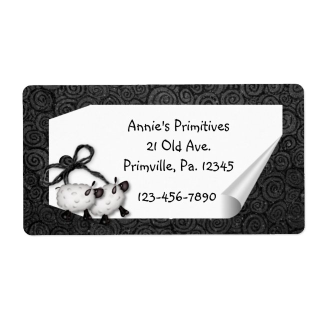 Märkrn Curl Sheep Label Fraktsedel (Framsidan)