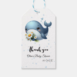 Märkrn Cute Baby Whale Baby Shower Gift Presentetikett