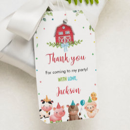 Märkrn Cute Boskap Birthday Tack Presentetikett