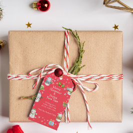 Märkrn Cute Charming Winter Snögubbe Gift Presentetikett