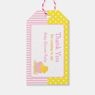 Märkrn Cute Chick Rosa Girl Tack Gift Presentetikett