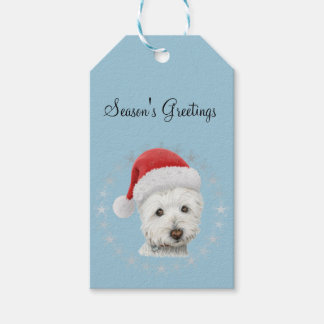Märkrn Cute Jul Westie Hund Art Gift Presentetikett