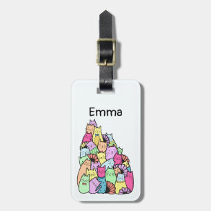 Märkrn Cute Pastel Cat Bag Bagagebricka