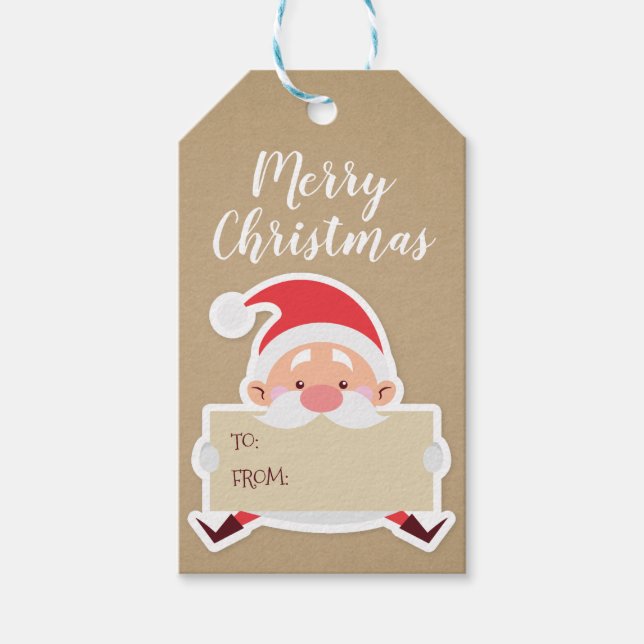 Märkrn Cute Santa Gift Presentetikett (Framsidan)