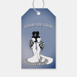 Märkrn elegant Blue Lesbisk Grattiss Gift Presentetikett