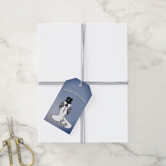 Märkrn elegant Blue Lesbisk Grattiss Gift Presentetikett (Med Snöre)