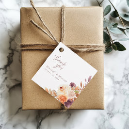 Märkrn elegant Boho Fall Blommigt Wedding Favor Gåvor Etiketter