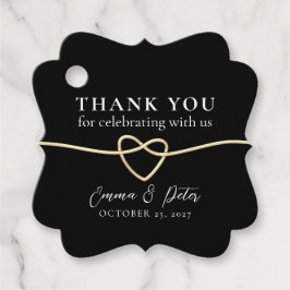 Märkrn elegant Guld Black Wedding Favor Tack Gåvor Etiketter