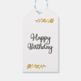 Märkrn elegant Guld Blommigt Gift Presentetikett