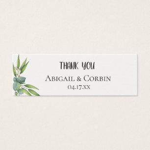 Märkrn Eucalyptus Foliage Bröllop Gift Litet Visitkort