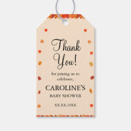 Märkrn Fall Höst löv Baby Shower Favoriter Gift Presentetikett