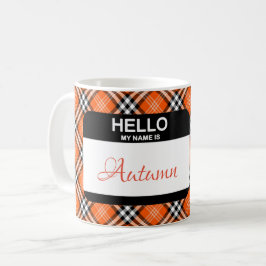 Märkrn Fall Play Orange Black White Custom Name Kaffemugg