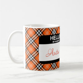 Märkrn Fall Play Orange Black White Custom Name Kaffemugg