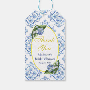 Märkrn Favoriter för Blue Hydrangea Blue Tile Part Presentetikett