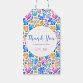 Märkrn Favoriter för Rainbow Seashells Baby Shower Presentetikett