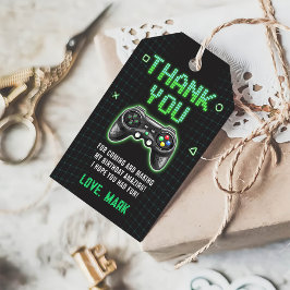 Märkrn Favoriter för Tack i videospel Arcade Party Presentetikett