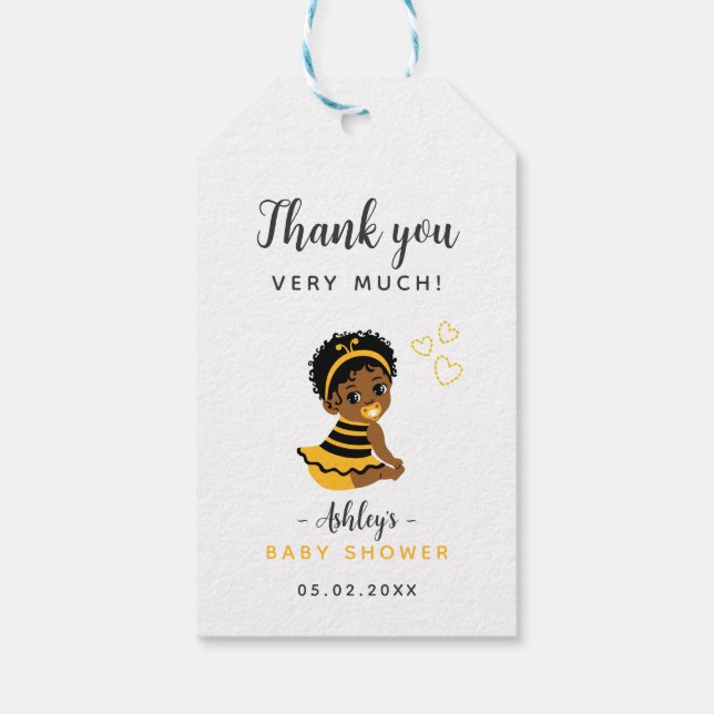 Märkrn Favoritgåva från afrikanska amerikanska Bee Presentetikett (Baksidan)