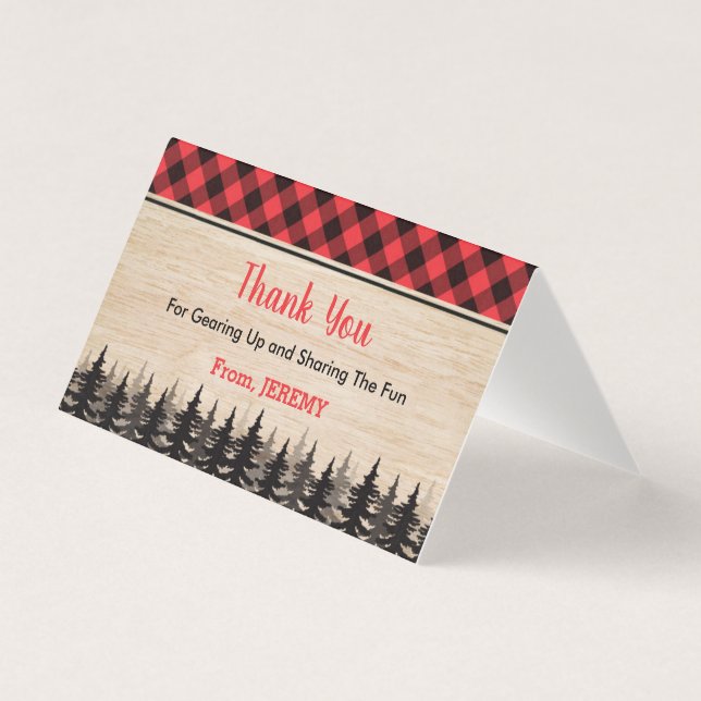 Märkrn Favoritpålägg för Födelsedagsfesten Lumberj Visitkort (Framsida)