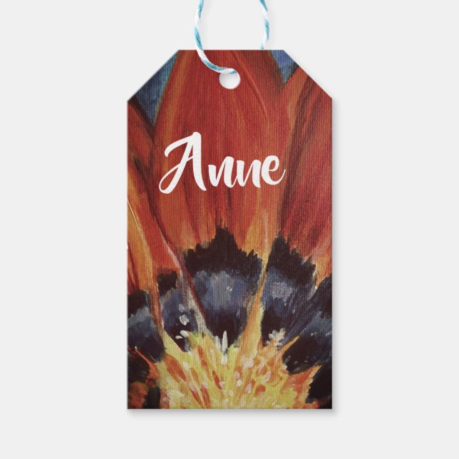 Märkrn Flower Löv Art Anpassningsbar Gift Presentetikett (Framsidan)