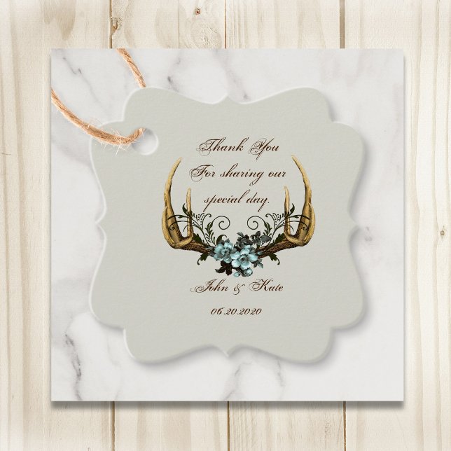 Märkrn för Antlers och Ro Tack Gåvor Etiketter (Skapare uppladdad)